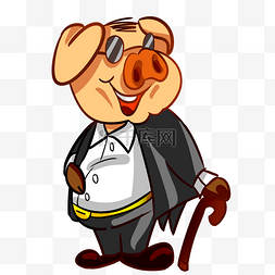 猪八戒漫画图片_微笑的猪先生绅士