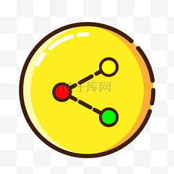 圆球图片_黄色手绘圆点分享元素