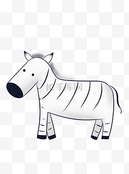 斑马斑马图片_手绘动物斑马插画可商用元素