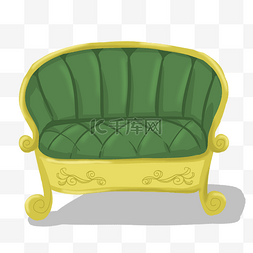 座位素材图片_黄色手绘沙发座位