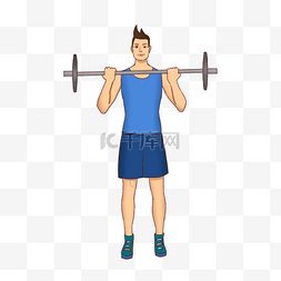 身材美体图片_举重运动健身男子插画