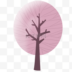 紫色的树手绘设计图