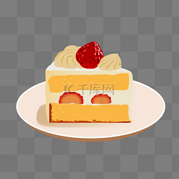 盘子的蛋糕图片_切块的三角奶油蛋糕