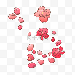 飞舞的玫瑰花瓣图片_唯美的玫瑰花瓣插画