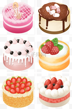 水果蛋糕甜点图片_卡通手绘甜品甜点美食之蛋糕