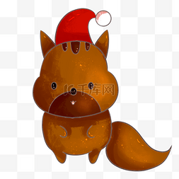 圣诞节可爱松鼠插画