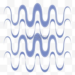 蓝色蓝色波浪纹图片_手绘蓝色装饰曲线