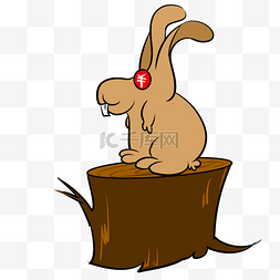 棕色的小兔子图片_动物兔子手绘插画