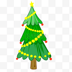绿色插画圣诞节圣诞树