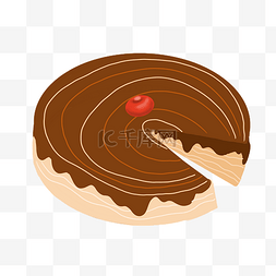 棕色的巧克力蛋糕插画