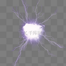 科技光影图片_紫色花纹闪电元素