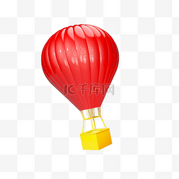 自由飞翔图片_红色热气球立体装饰