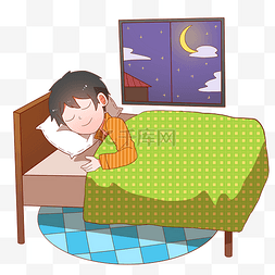 绿色的星星图片_世界睡眠日睡觉的小男孩