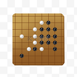 白色的棋子图片_手绘黑白围棋插画