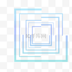几何圆环渐变图片_蓝色渐变方形边框图