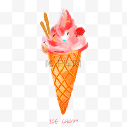 冰凉甜品图片_手绘冰淇淋PNG