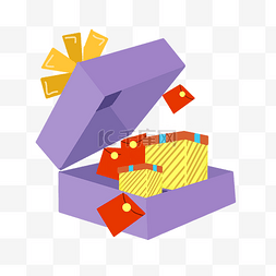 促销礼盒手绘图片_手绘紫色的大礼包插画