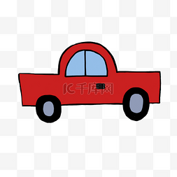 儿童玩具红色小汽车插画
