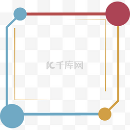 黄绿色线条图片_几何简约多边形边框