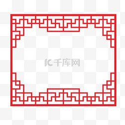 红色古典中式花纹边框图片_喜庆节日中式装饰边框
