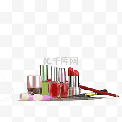 包包化妆品手绘图片_红色的指甲油免抠图