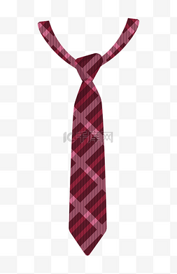 深红色男士用品领带插画