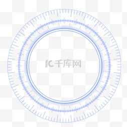 手绘圆点素材图片_圆环蓝色科技免抠图