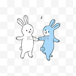 跳舞动作图片_可爱卡通跳舞的兔子