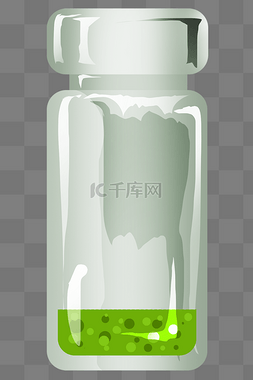  绿色液体的玻璃瓶子