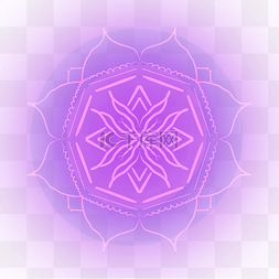 紫色海报花朵图片_漂浮几何图形花型淡紫色