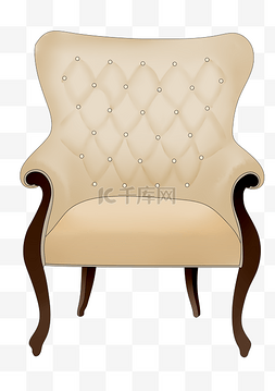 欧式白色沙发图片_欧式单人沙发插画