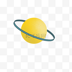 天文现象图片_黄色星球矢量土星环