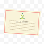 圣诞节卡通扁平明信片圣诞树边框元素