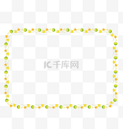 树叶装饰图片_矢量卡通扁平化莲子边框