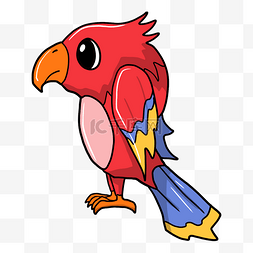 红色的小鸟手绘插画