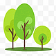 卡通手绘绿色植物树木树