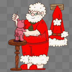 圣诞老人和圣诞衣服插画