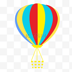 卡通装饰小图标图片_扁平化热气球卡通风格图标插画