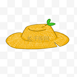 黄色的遮阳帽子插画