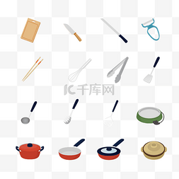 厨房勺子图片_卡通手绘厨具