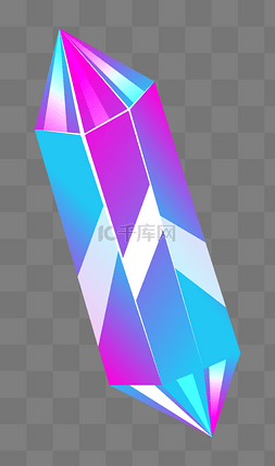 晶莹剔透的钻石图片_蓝紫色立体形宝石