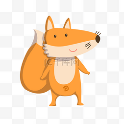 卡通冬天橘色狐狸