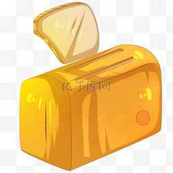 黄色面包机图片_早餐家电面包机插画