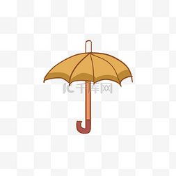 手绘叶子花线稿图片_黄色雨伞