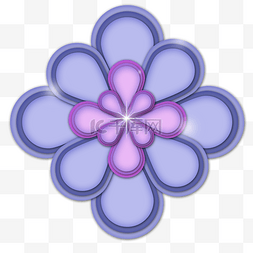 女神节促销图片_紫色粉色叠加雕刻花朵女神节促销