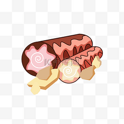 营养的蛋糕卷插画