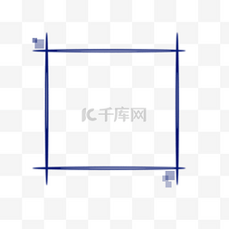 蓝色办公边框图片_蓝色简约办公边框免抠