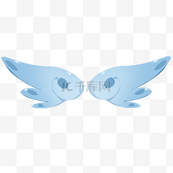 漂亮的翅膀图片_蓝色的翅膀手绘插画