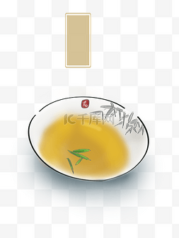中国茶具手绘图片_白露手绘古风清茶