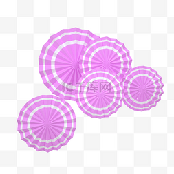 C4D粉色立体圆盘扇子情人节母亲节